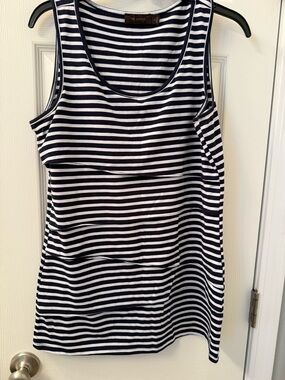 The Limited Navy & White Striped Scoop Neck Tank